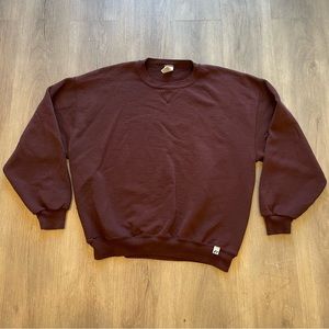 Vintage 00s russell athletic maroon blank crewneck